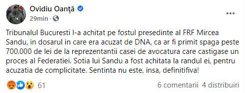 Tribunalul Bucuresti i-a decis soarta lui Mircea Sandu! Fostul presedinte al FRF fusese acuzat de luare de mita_2