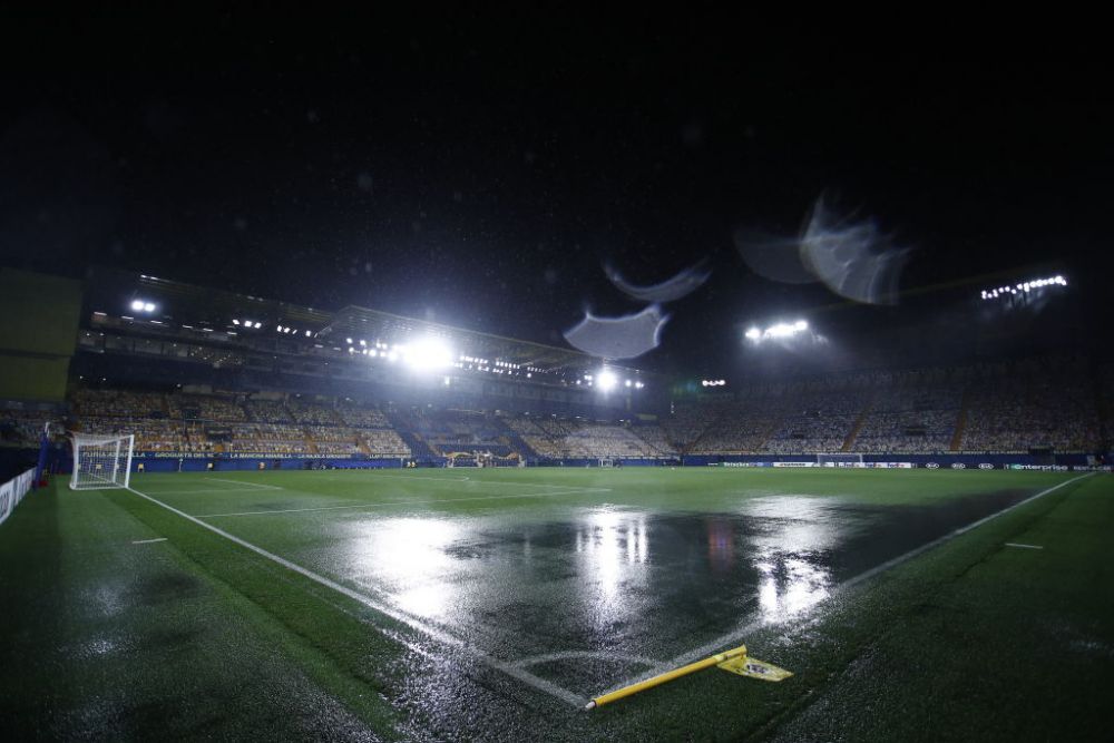 Imagini IREALE din Spania! Au crezut ca a venit POTOPUL fix inainte de meci! Startul meciului Villarreal - Maccabi Tel Aviv, amanat dupa o ploaie INFERNALA_3