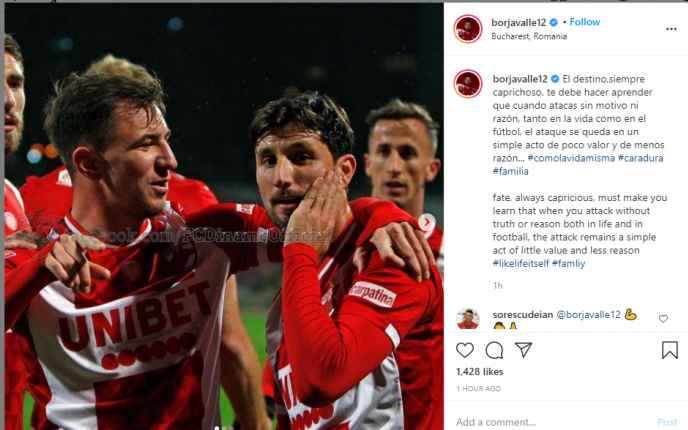 Reactia lui Borja Valle dupa ce i-a adus lui Dinamo a doua victorie in acest sezon de Liga 1! Ce a postat spaniolul pe Instagram_2
