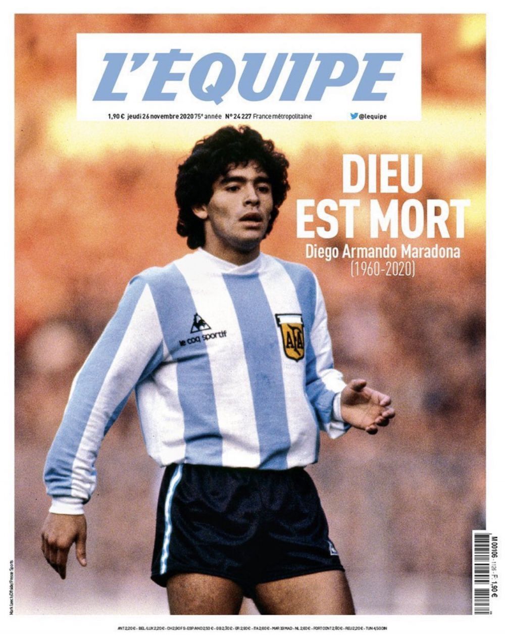 "Dumnezeu a murit!" Prima pagina COLOSALA a L'Equipe dupa moartea lui Maradona! Cum va fi publicat ziarul joi_1