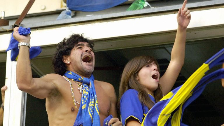 Fiica lui Maradona, in lacrimi la meciul Bocai Juniors! Fotbalistii s-au dus spre tribuna si i-au dedicat golul_9