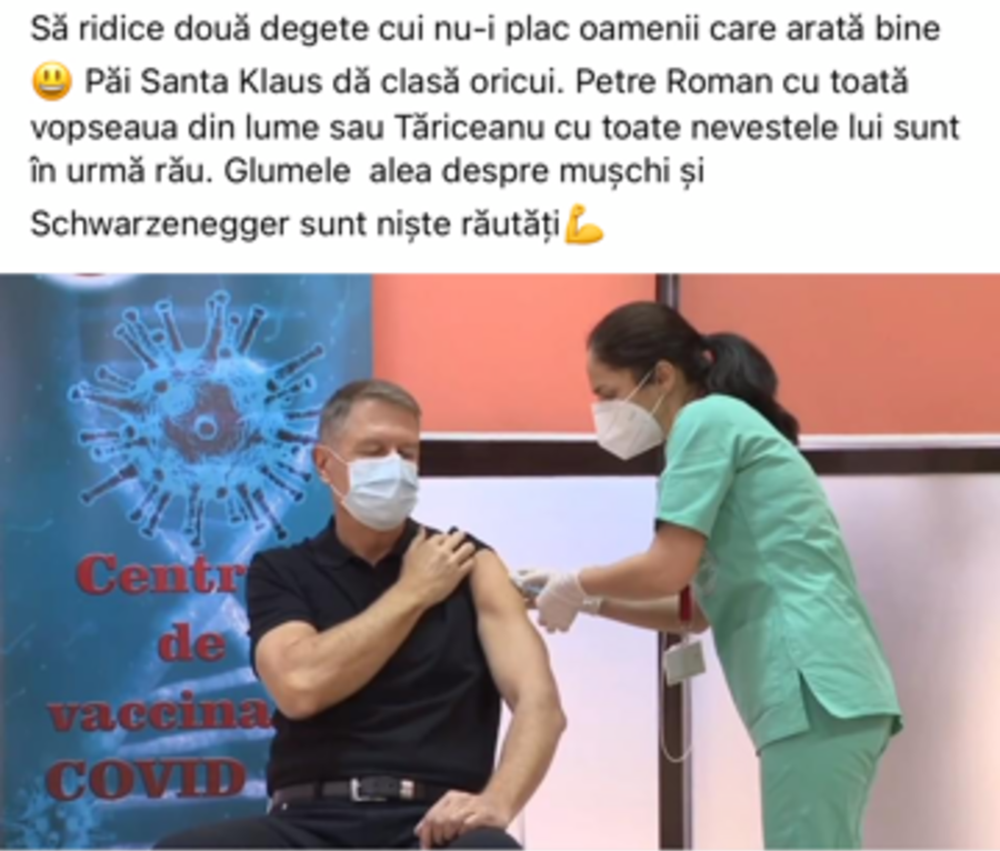 "Brandu' de tara!" :)) Cele mai tari glume aparute pe net dupa ce Iohannis a facut senzatie cu fizicul sau la vaccinare_1