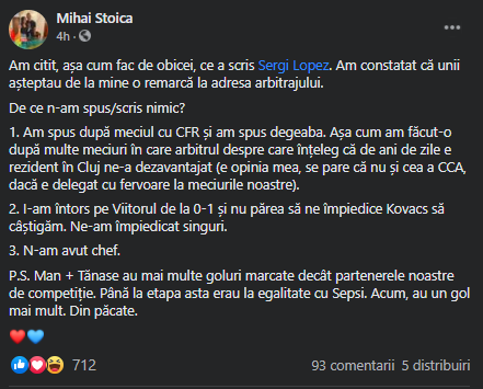 Reactia intarziata a lui MM Stoica, dupa arbitrajul lui Istvan Kovacs din meciul cu Viitorul! Ce ironii a facut oficialul de la FCSB_1