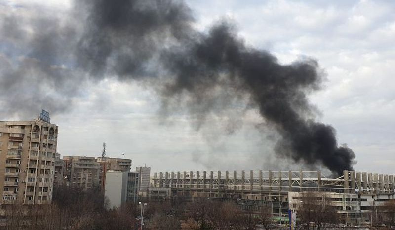 Un incendiu a izbucnit la noul stadion din Giulesti! Prima reactie a pompierilor: "A ars polistiren in zona peluzelor!"_1