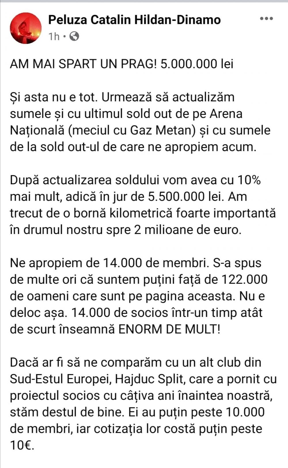 UNIC pentru Romania: Dinamovistii sparg toate recordurile! Au ajuns la o suma uriasa stransa de la fani_2
