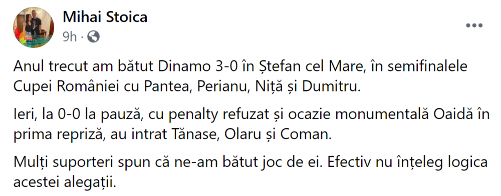 "Nu inteleg logica!" Inca o REPLICA a lui MM Stoica pentru suporterii FCSB dupa eliminarea cu Dinamo: "Unii au cam intrat pe varfuri!" Ce a spus managerul ros-albastrilor_2
