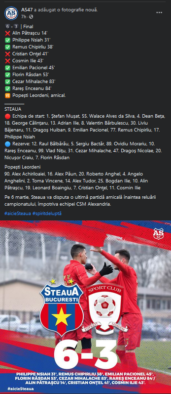 9 goluri in meciul jucat azi de Steaua! Distrug TOT inaintea primaverii: cat s-a terminat meciul jucat azi_2