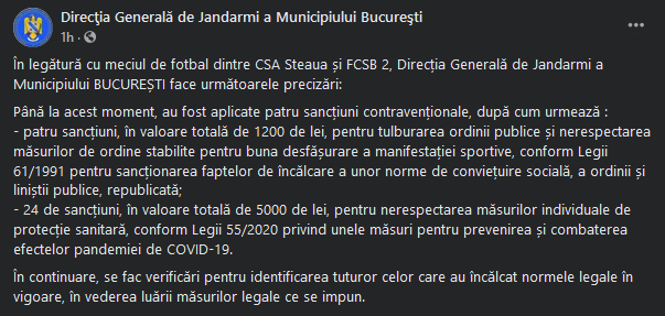Amenzi pentru stelisti dupa derby-ul cu FCSB! Jandarmeria a dat 28 de sanctiuni_17