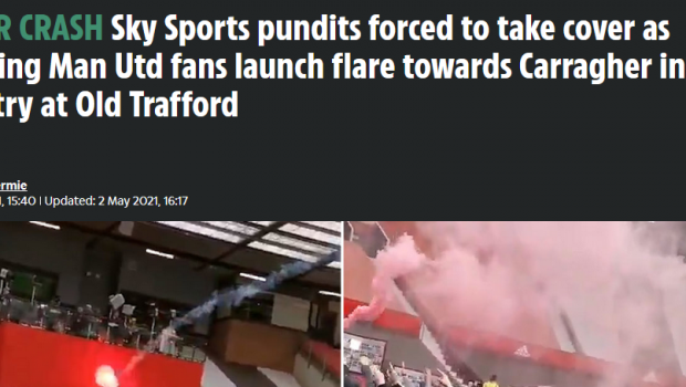 
	Carragher a fost atacat cu petarde pe Old Trafford! Reactia legendei lui Liverpool: &quot;Vor fi mereu idioti care strica totul!&quot; Un steward a fost ranit
