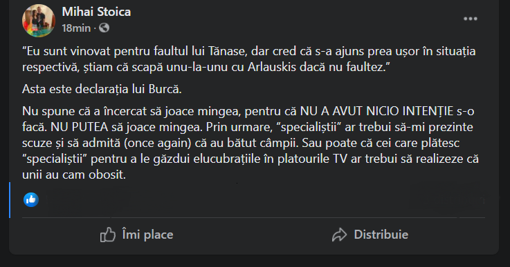 "'Specialistii' sa-mi prezinte scuze!" Reactia lui MM Stoica dupa faultul lui Burca la Tanase: "Era OBLIGAT sa il elimine!"_3