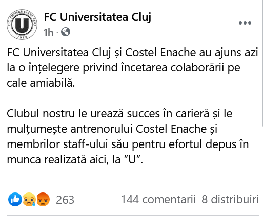Costel Enache a plecat de la U Cluj! Anuntul oficial al clubului_1