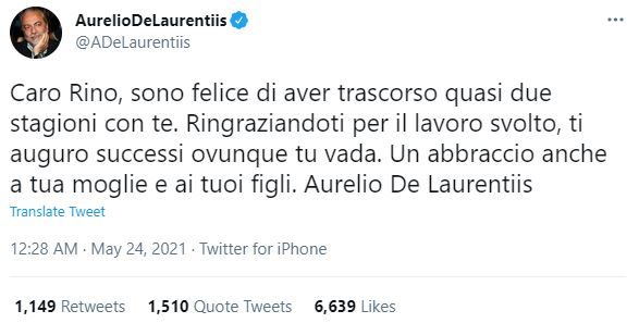 Mai rau nici ca se putea! Gattuso, dat afara de presedintele lui Napoli cu un mesaj pe Twitter! Ce a postat_2