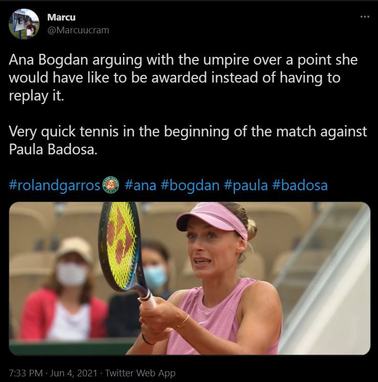Ana Bogdan a pierdut meciul turneului la Roland Garros cu Paula Badosa, 6-2, 6-7, 4-6 dupa 2 ore si 50 de minute de joc! Bogdan a ratat minge de meci in setul 2_2