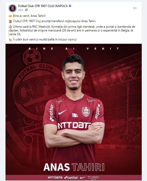 E oficial! CFR Cluj a anuntat numele noului fotbalist care a semnat cu gruparea din Gruia_1