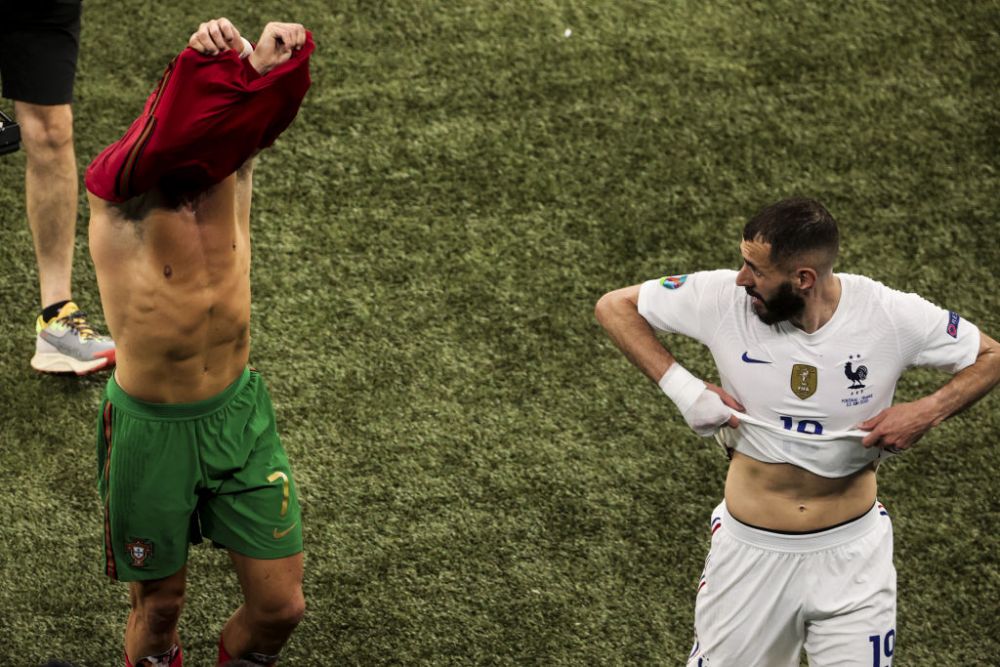 Starurile Frantei s-au batut pe tricoul lui Ronaldo. Portughezul, dezbracat la pauza si la final: secventele care au devenit virale VIDEO _1