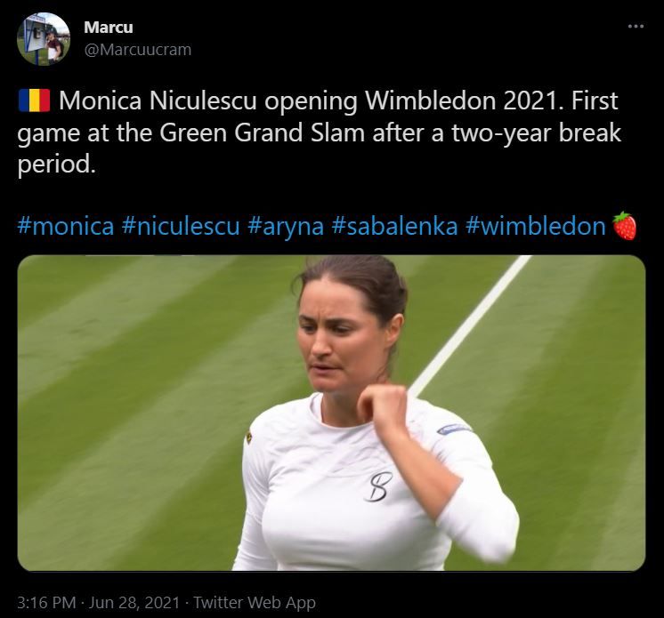 Monica Niculescu, invinsa de Aryna Sabalenka, 6-1, 6-4 in meciul de deschidere al Wimbledon 2021. Mihaela Buzarnescu vs. Venus Williams a fost amanat pentru marti _3
