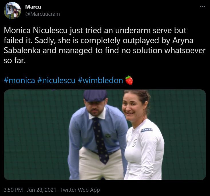 Monica Niculescu, invinsa de Aryna Sabalenka, 6-1, 6-4 in meciul de deschidere al Wimbledon 2021. Mihaela Buzarnescu vs. Venus Williams a fost amanat pentru marti _5