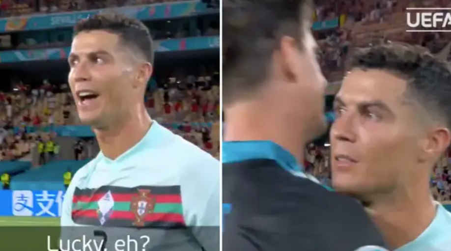 "Norocos, nu?". Cristiano Ronaldo, dialog incredibil cu Courtois dupa infrangerea din optimi. Camerele de filmat au surprins tot VIDEO _5