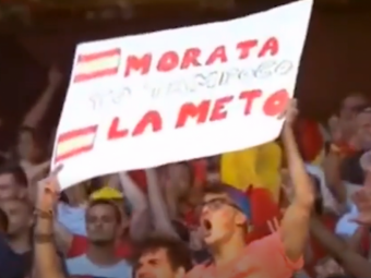 
	Probabil cel mai amuzant banner de la Euro:&nbsp;&quot;Morata, nici eu n-o bag!&quot;
