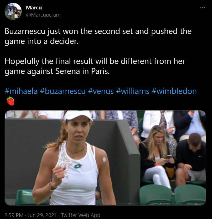 Mihaela Buzarnescu, invinsa de Venus Williams, 5-7, 6-4, 3-6 in primul tur la Wimbledon: Sorana Cirstea si Patricia Tig vaneaza calificarea in turul 2_6