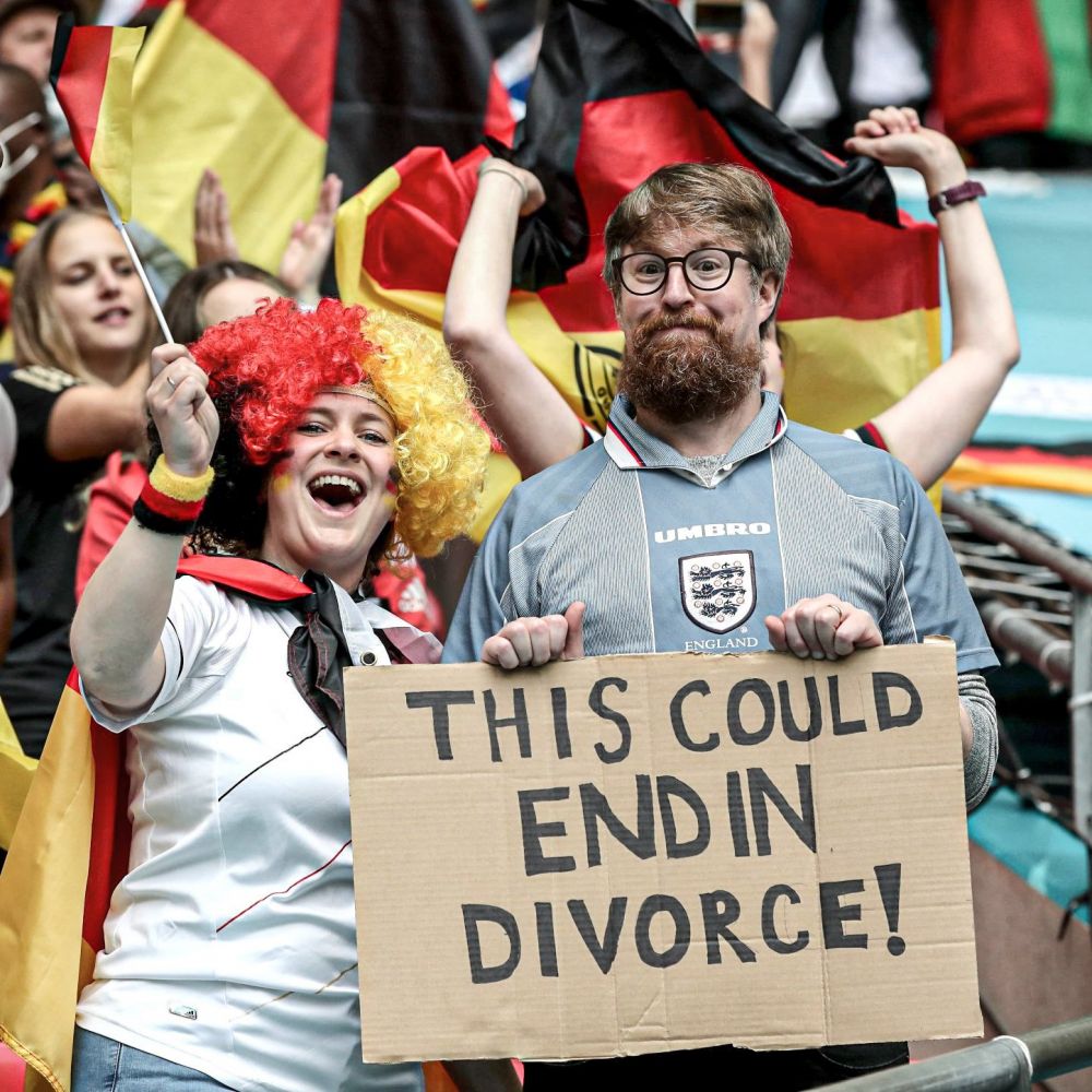 "S-ar putea incheia cu divort!" :) Sunt imaginile momentului de la Euro 2020! Cuplul care s-ar putea 'separa' dupa Anglia - Germania_1