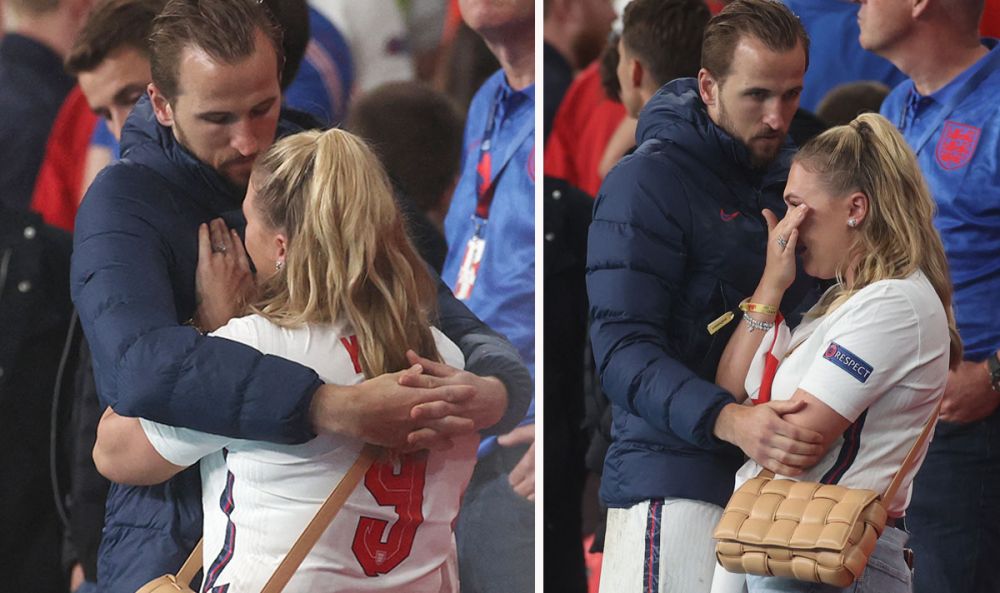 Imagini emotionante pe Wembley dupa finala Euro 2020! Harry Kane a urcat in tribune pentru a-si consola sotia_1