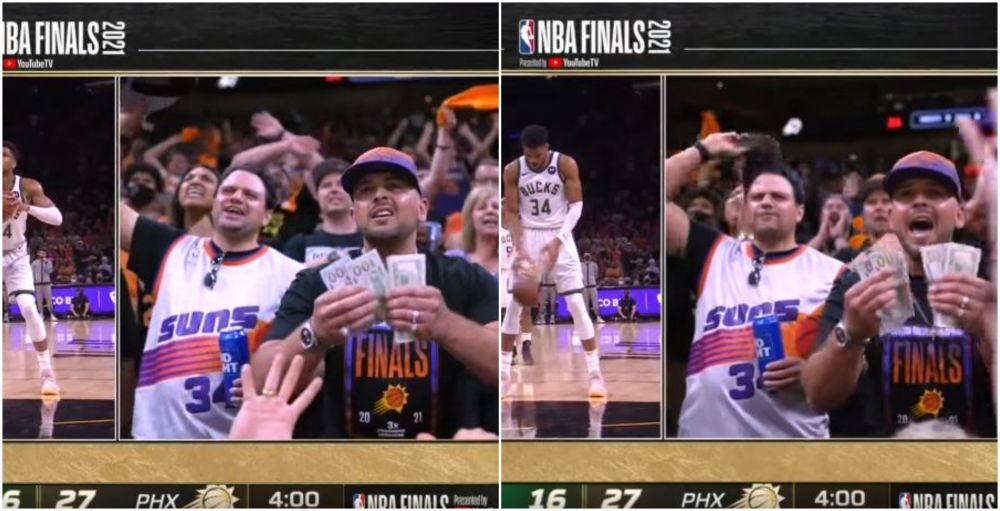 Momente ireale surprinse in direct! Faza care face inconjurul lumii: un fan s-a apucat sa isi numere banii in fata camerei, in timpul meciului din NBA_7