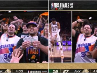 
	Momente ireale surprinse in direct! Faza care face inconjurul lumii: un fan s-a apucat sa isi numere banii in fata camerei, in timpul meciului din NBA
