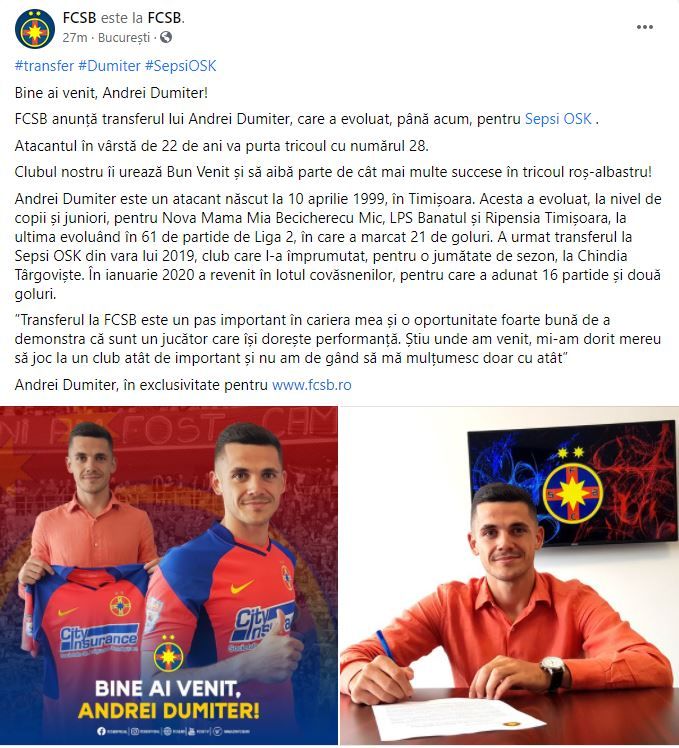 OFICIAL | Andrei Dumiter, prezentat oficial la FCSB! Prima reacție a fotbalistului după ce a semnat contractul_4