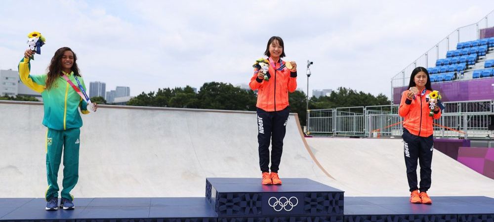 Momiji Nishiya cel mai tanar podium JO 2020 Tokyo medalia de aur skateboard feminin