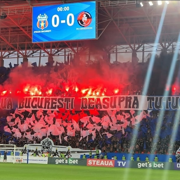 GALERIE FOTO | Ultrașii lui CSA Steaua au făcut spectacol în peluză, chiar dacă au fost puțini la stadion! Câți fani au fost la meci _1