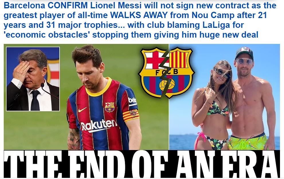 Ce scrie presa internațională după ce Barcelona a anunțat despărțirea de Lionel Messi_1