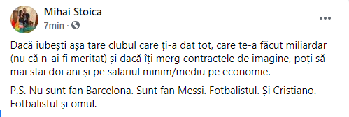 Reacția lui Mihai Stoica după plecarea lui Messi de la Barcelona: „Puteai să mai stai pe salariul minim pe economie”_9