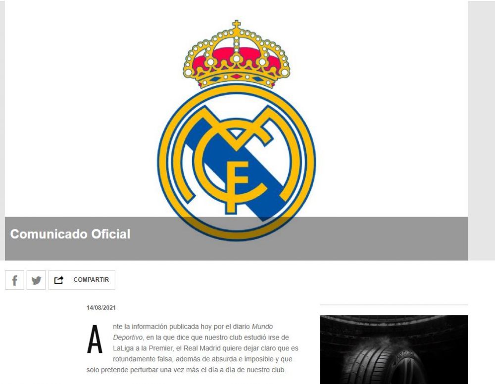 Real Madrid a emis un comunicat după ce spaniolii au scris că Perez vrea să mute clubul din La Liga _7