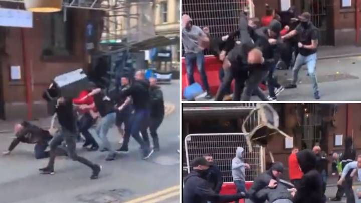 VIDEO Scene incredibile pe străzile din Manchester, înaintea meciului cu Leeds. Fanii s-au luat la bătaie _1