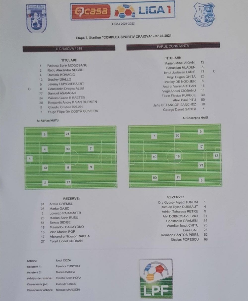  FCU Craiova - Farul Constanța 1-1 | Adrian Petre îl salvează pe Hagi și obține un punct pentru Farul _2