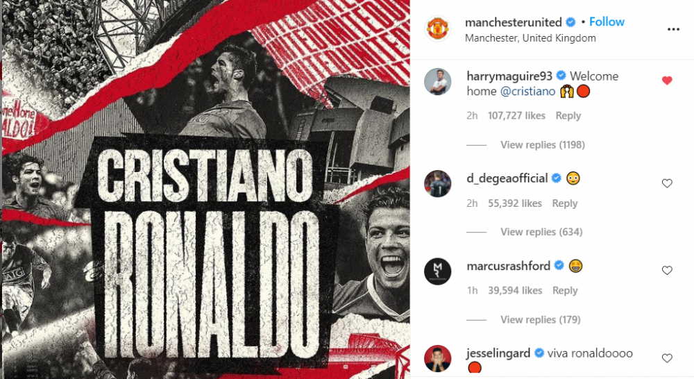 Reacția jucătorilor lui United după ce Cristiano Ronaldo a revenit pe Old Trafford_5