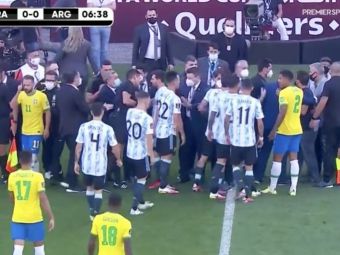 
	Meciul dintre Brazilia și Argentina, întrerupt după ce autoritățile medicale braziliene au pătruns pe teren
