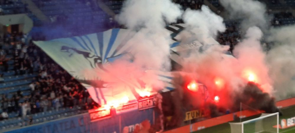 Au dat foc la tribune! Suporterii Universității Craiova au făcut spectacol în startul meciului cu Dinamo_3