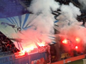 
	Au dat foc la tribune! Suporterii Universității Craiova au făcut spectacol în startul meciului cu Dinamo
