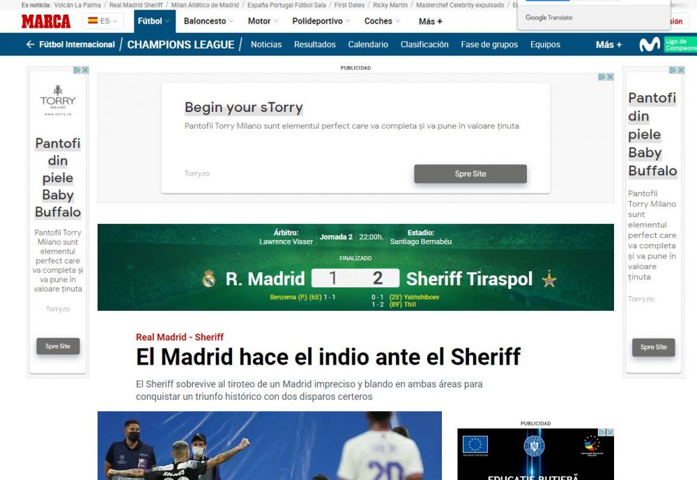 Ce scrie presa din străinătate după victorie istorică obținută de Sheriff Tiraspol în fața lui Real Madrid_2