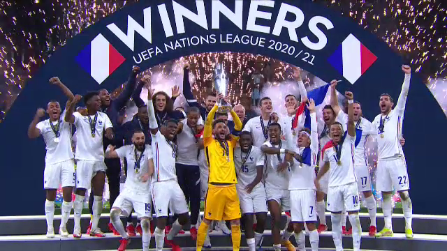 Imagini spectaculoase! Francezii au sărbătorit pe teren câștigarea trofeului Ligii Națiunilor_2