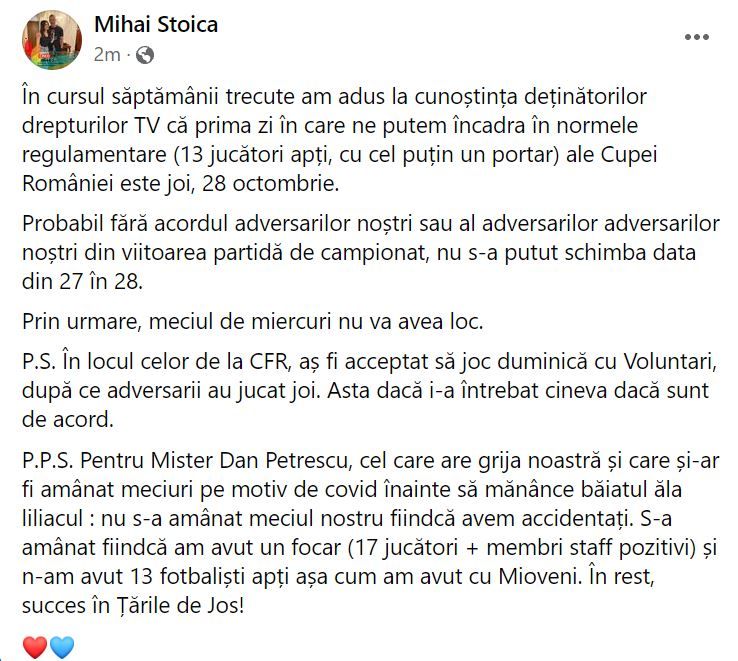 Mihai Stoica a confirmat că echipa sa nu va juca în Cupă! Atac dur la adresa lui Petrescu: „Succes în Țările de Jos!”_1