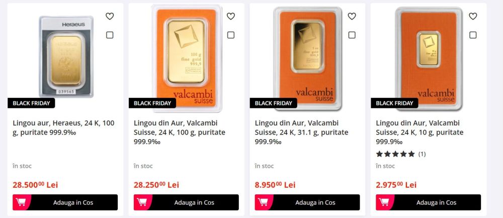 BLACK FRIDAY 2021: Lingouri și monede de aur de 24 K cu puritate 999.9%, la cele mai bune prețuri! Oferta pornește de la 330 RON_1