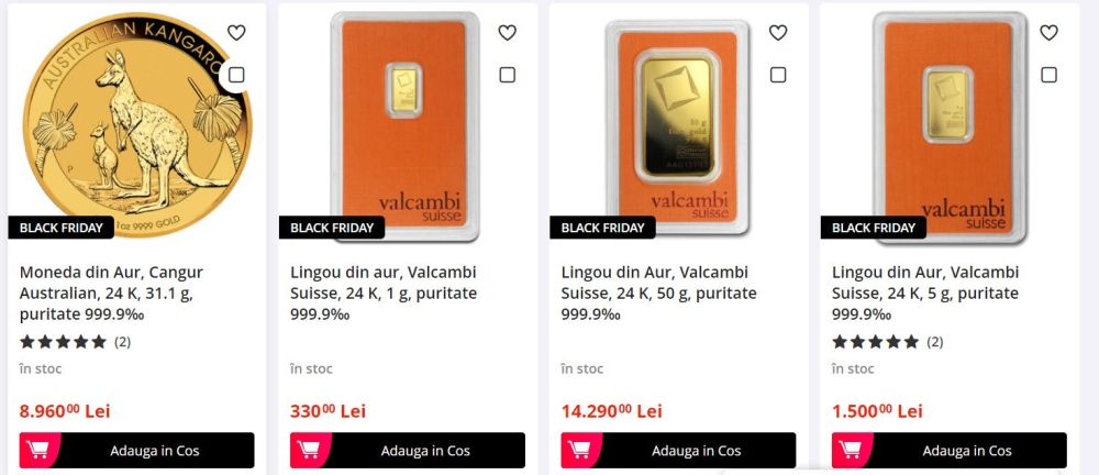 BLACK FRIDAY 2021: Lingouri și monede de aur de 24 K cu puritate 999.9%, la cele mai bune prețuri! Oferta pornește de la 330 RON_2