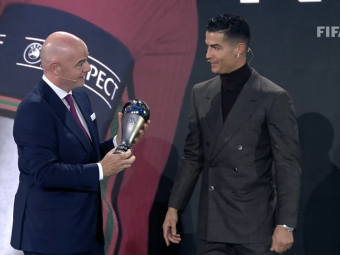 
	Cristiano Ronaldo, apariție neașteptată la gala FIFA! Starul portughez a fost premiat și a vorbit despre retragere
