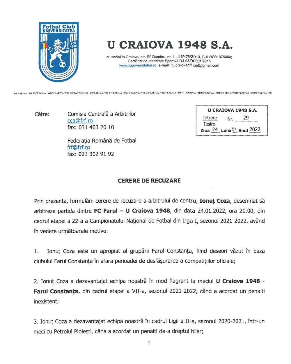 Scandal înainte de Farul - FCU Craiova! Ce reclamă echipa lui Mititelu_2
