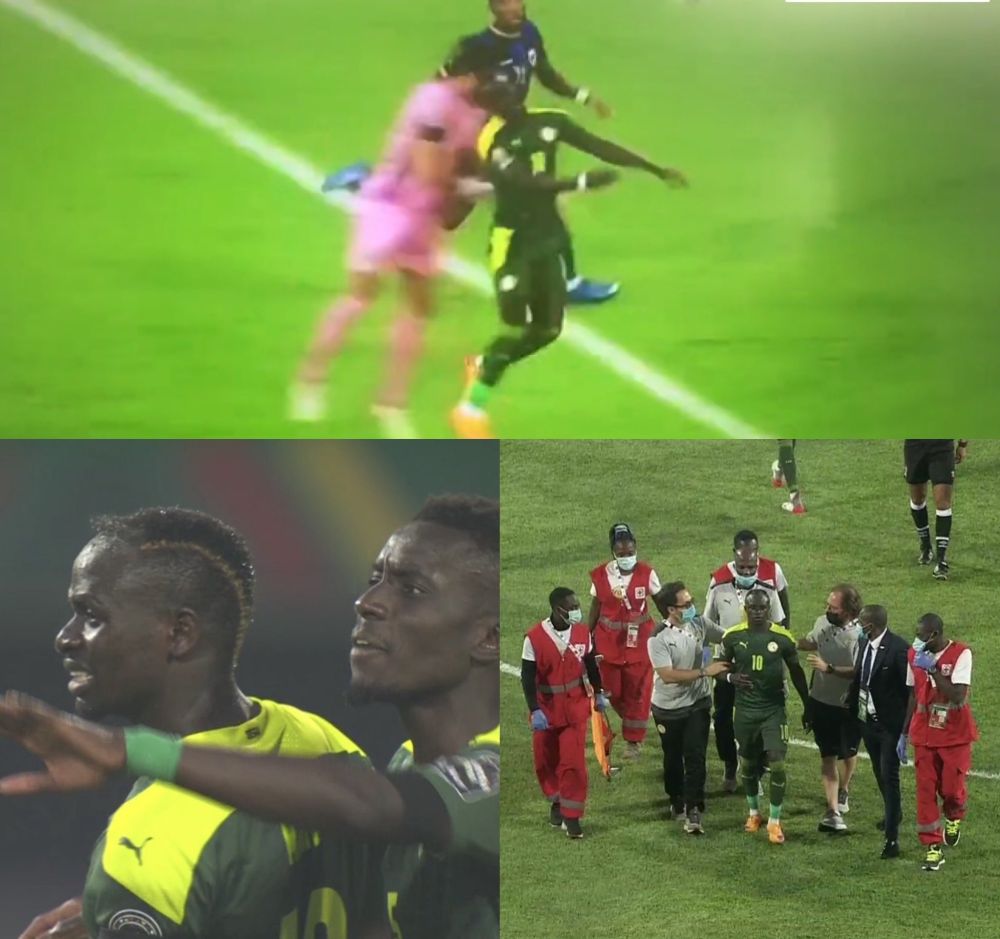 Momente de panică la Cupa Africii! Sadio Mane s-a ciocnit de portarul advers și a rămas întins pe gazon_3
