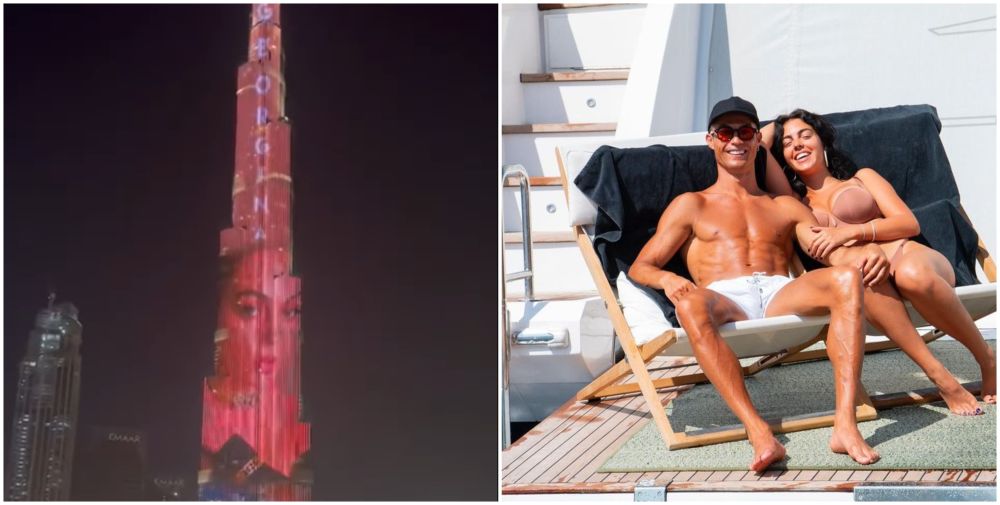 Ronaldo a luminat Burj Khalifa cu chipul Georginei, chiar de ziua ei! Spectacol pe cea mai înaltă clădire din lume_43