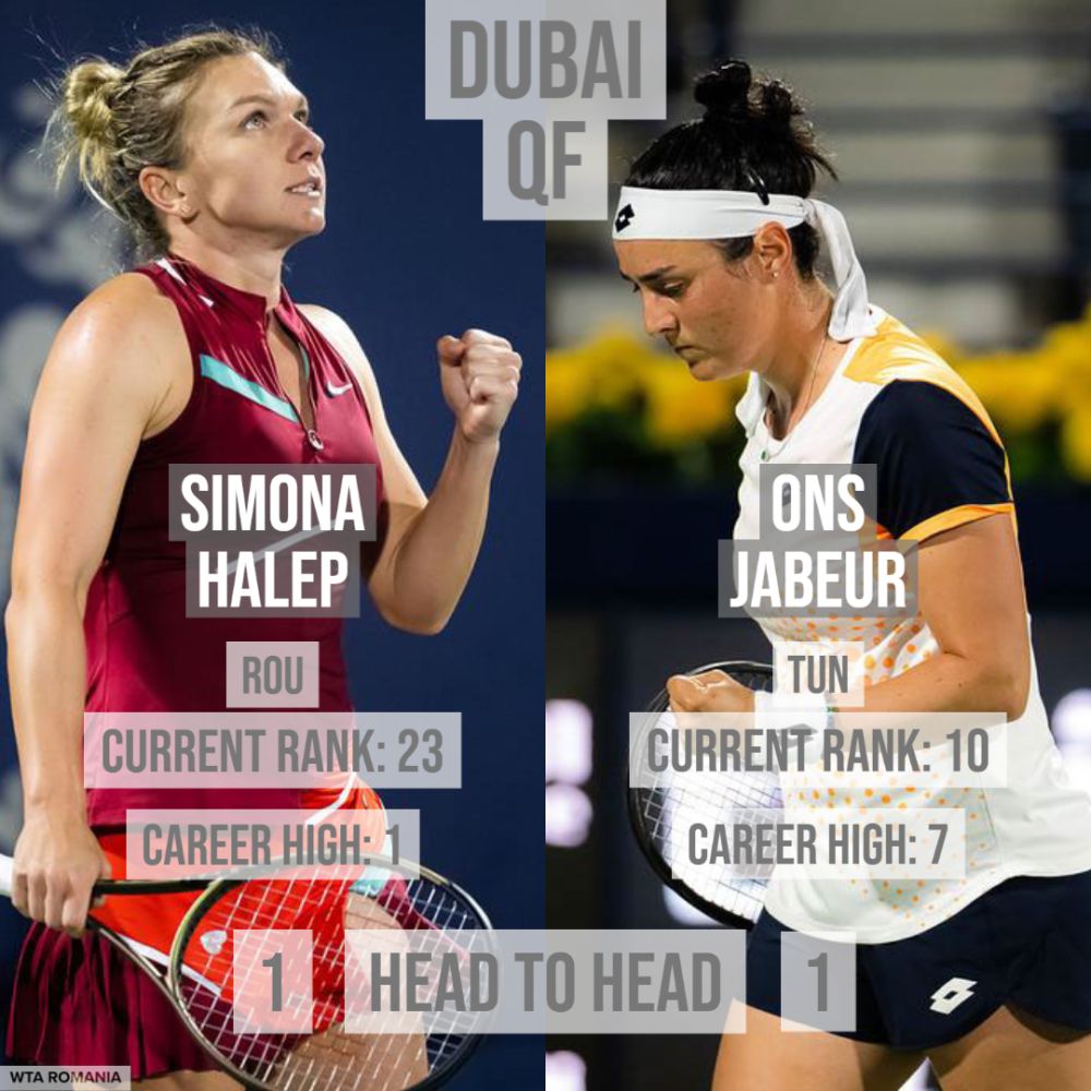Simona Halep o bate pe Ons Jabeur (10 WTA) și se califică în semifinalele turneului WTA 500 de la Dubai! Ostapenko, următoarea adversară_13